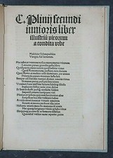 INCUNABULA, GASIUS PLINY