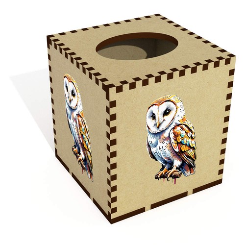 Barn owl square tissue box - owl',