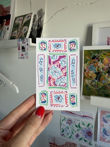 Ooak original tile floral - ooak,