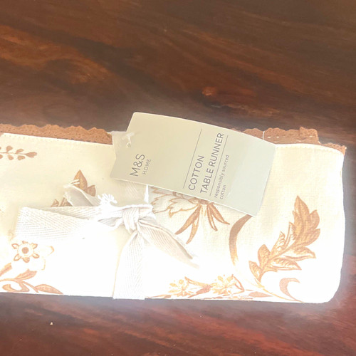 Home cotton table runner - m&s,