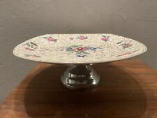 Vintage 1950s 1960s Midwinter Stylecraft Fashion floral cake plate cake stand 
