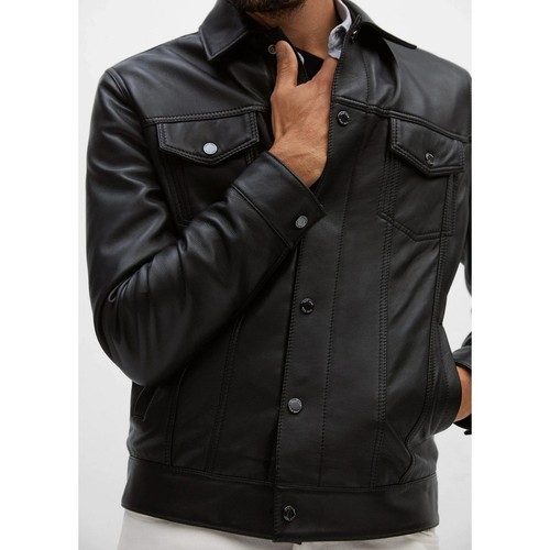 Black men leather - black, men's