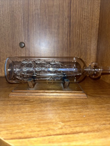 Vintage glass ship bottle - vintage,
