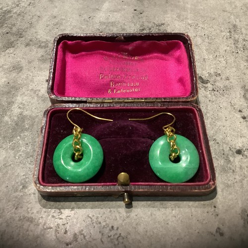 Gold plated green jade - gold,