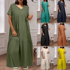 Womens V Neck Maxi Long Dress