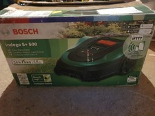 Bosch Indego S 500 Robotic Lawnmower with warranty until Dec 2027 and garage