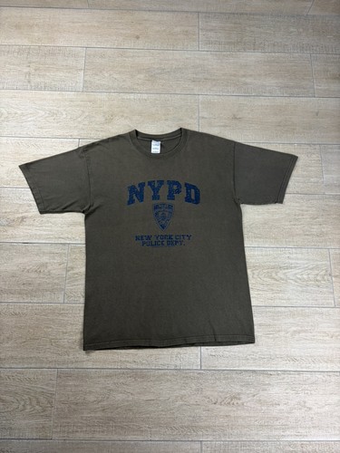 Vintage nypd shirt men l - t,