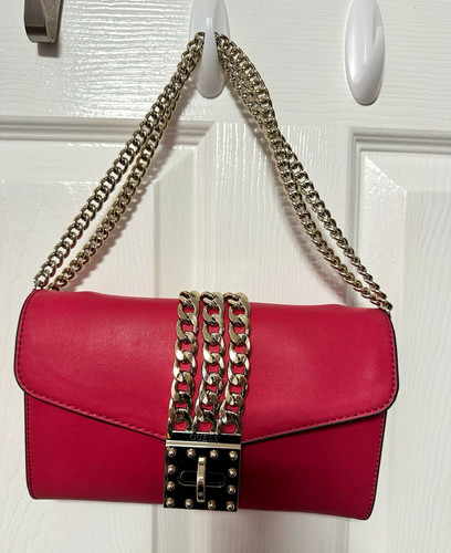 Guess red faux leather - red,