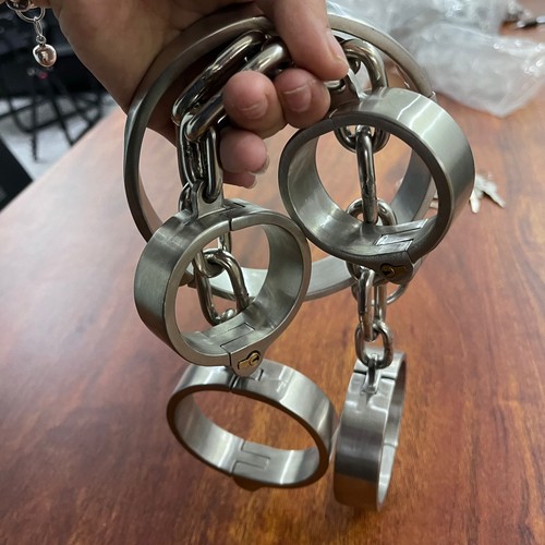 Stainless steel handcuffs - steel,