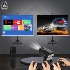 5G Android 12 Projector HCS350MAX 1080P Dual Wifi 2xGaming Controller 64GB NEW