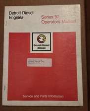 Detroit Diesel Engines Series 92 Operators Manual Service Information 1985