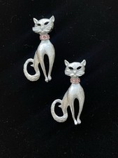 Set Of 2 Siamese Silver Cat