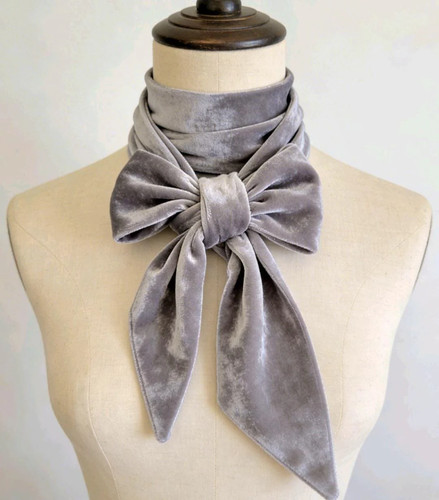 Silver grey crushed velvet - grey,