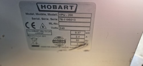 Hobart food processor vpu 200 - vpu,