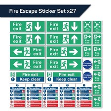 Fire escape signage set - signage,