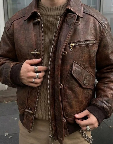 Men distressed brown leather - men's,