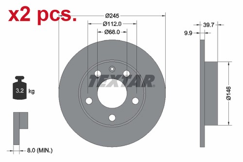 Pcs rear brake disc rotors - rear,