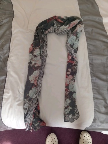 Thin scarf grey - scarf, print