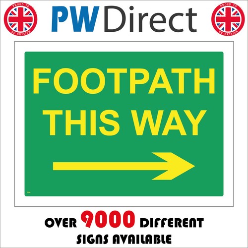 Sign footpath this way - this,