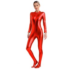 Women Shiny Metallic Unitard