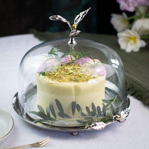 Olive cake stand - stand, glass