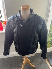 CLASSIC SPORTEX A5 BLACK LEATHER BIKER JACKET Size 58