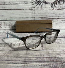 Masunaga 069 Translucent Black/Blue Eyeglass Frames in Brown Leather Case