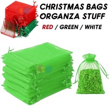 10-100Pcs Christmas Organza Gift Bags Wedding Party Favour Xmas Jewellery Pouch