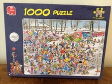 Jan Van Haasteren 'On Thin Ice' 1000-Piece Jigsaw Puzzle COMPLETE Good Condition