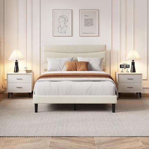 4ft6 upholstered double - upholstered, bed