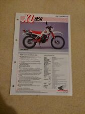 Honda XL125R Dealer Sales Brochure 1985