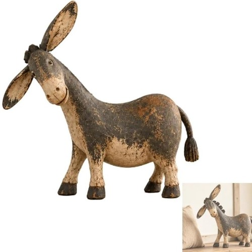 Rustic donkey figurine - rustic,