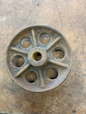 Vintage Industrial Cast Iron Wheel Pulley Cart Flywheel Garden Display