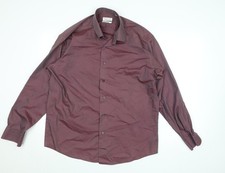 Van Heusen Men's Burgundy Long Sleeve Formal Dress Shirt Size 40