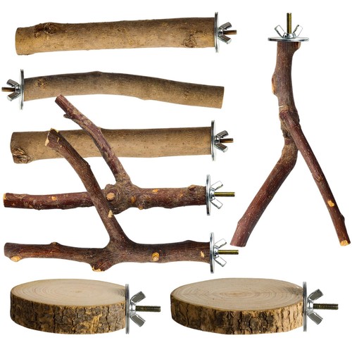 Pack natural wood bird - 8,