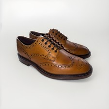 Loake Badminton Brogue Shoes UK 8G Wide Brown Leather Goodyear Welted RRP £319 