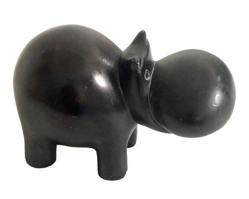 Stylised black hippo original - stylised,