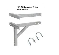 T&K Wall Bracket 12” inch Aerial Radio Satellite mast pole fixing U V bolts