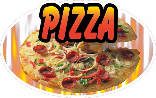 Pizza sticker oval - sticker, decal
