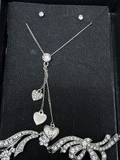 Beautiful NEXT Silver Plated CZ Pendant Necklace, Earrings & Bracelet Gift Box