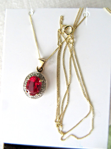 9ct gold ruby - , diamond