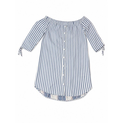 Striped off shoulder - striped, off-shoulder