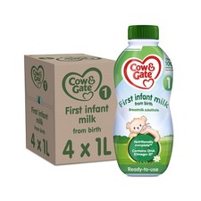4 x 1L Cow & Gate 1 Ready To Feed First Infant Milk Suitable From Birth BB-Dec25