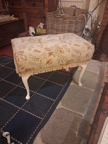 Vintage stool seat queen anne - vintage,