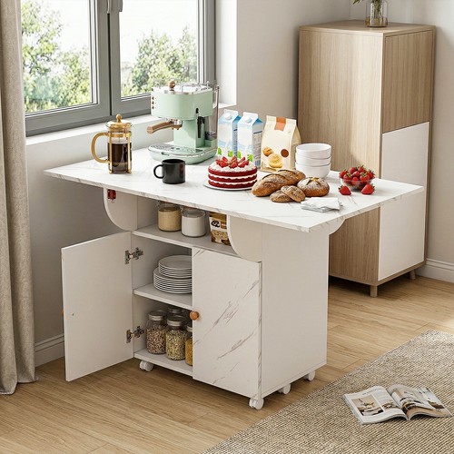 Mobile kitchen island white - kitchen,