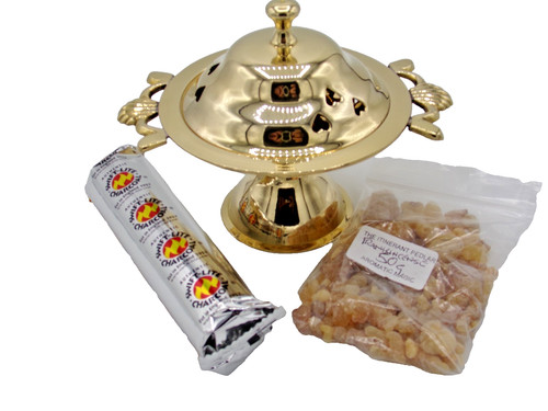 Large agardan brass incense - large,