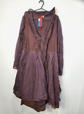 Ewa I Walla Estelle Purple Cotton & Taupe Dress Size Medium