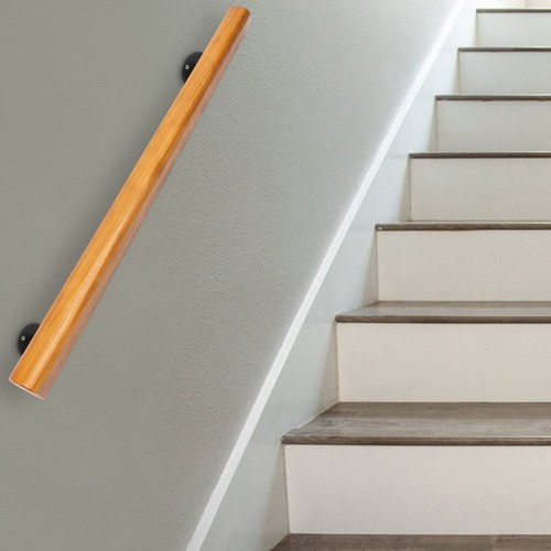 Wood staircase grab wall - staircase,