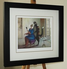 SARAH JANE SZIKORA (b.1971) Humorous Framed Limited Edition Print 'Pet Grooming'