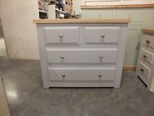 HAMPSHIRE PAINTED 2 OVER 2 DRAWER CHEST /SOLID PINE - SOLID OAK - F&B DOVE TALE